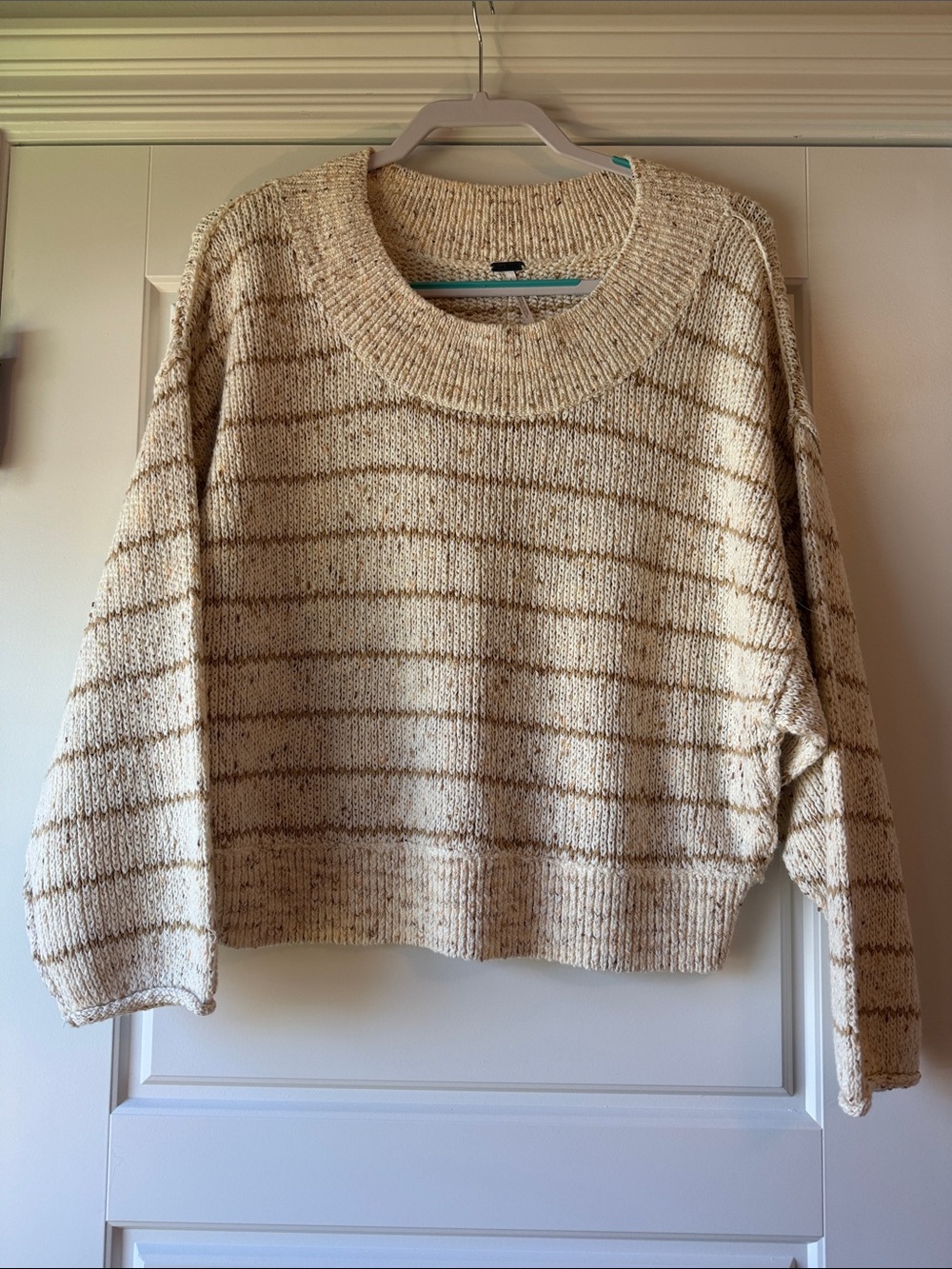 Cozy Cream Striped Knit Sweater